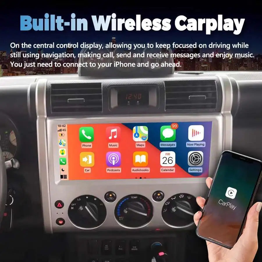 12.3inch Car Radio Android 13 Screen For Toyota FJ Cruiser 2008 2013 Carplay Gps Navigatio