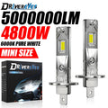 Drivereyes H1 Mini LED Headlight Bulbs CANBUS 5000000LM 4800W High Power Auto Lamp 6000K P