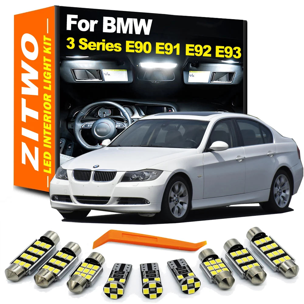 Canbus For BMW 3 Series E90 E91 E92 E93 318 320 323 325 328 330 335 M3 LED Bulb Interior Indoor Dome Map Doot Foot Light Kit
