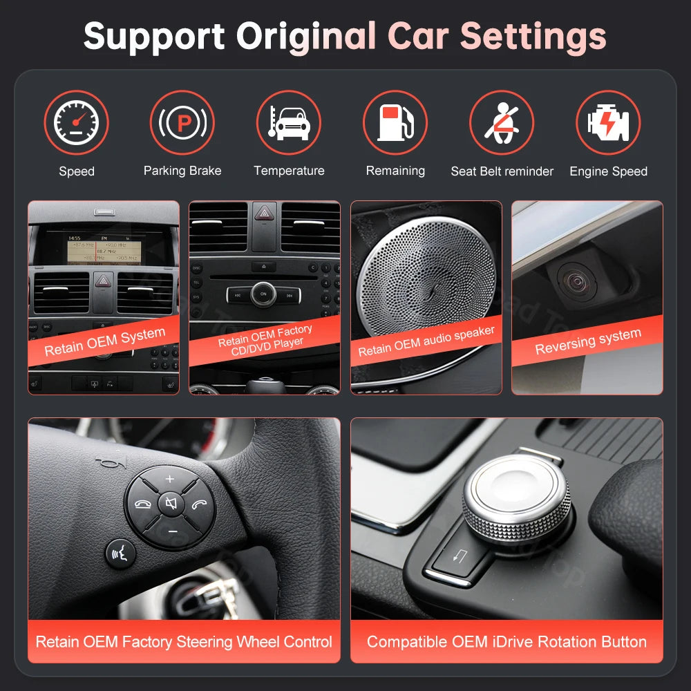 CN 12.3 Ultra-thin Linux Screen Multimedia Display For Mercedes Benz C Class W204 2008-201 | AUTOKITSHOP