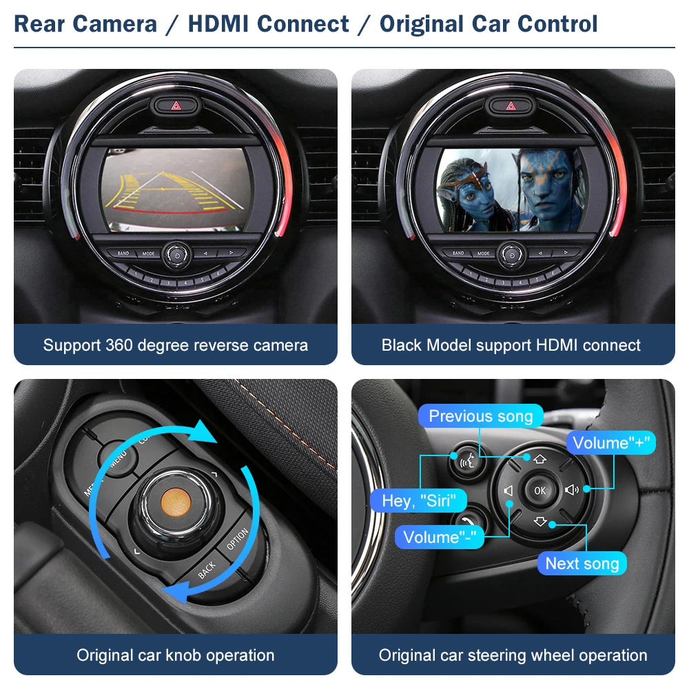 Road Top Wireless Android Auto CarPlay for Mini R55 R56 R57 R58 R59 R60 R61 F54 F55 F56 F5 | AUTOKITSHOP