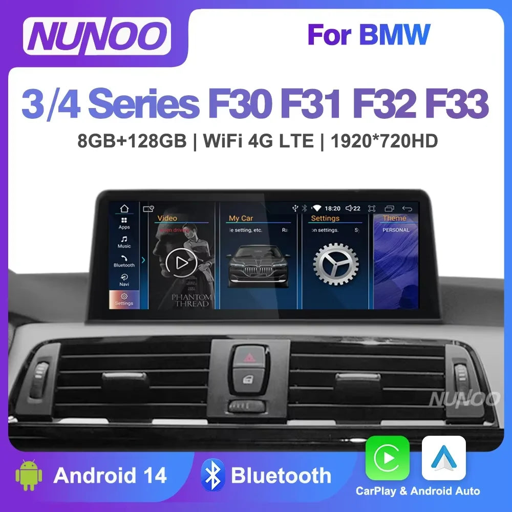 Android 14 8+128GB Car Radio For BMW 3 4 Series F30 F31 F34 F35 F32 F33 F36 2012-2020 CarP