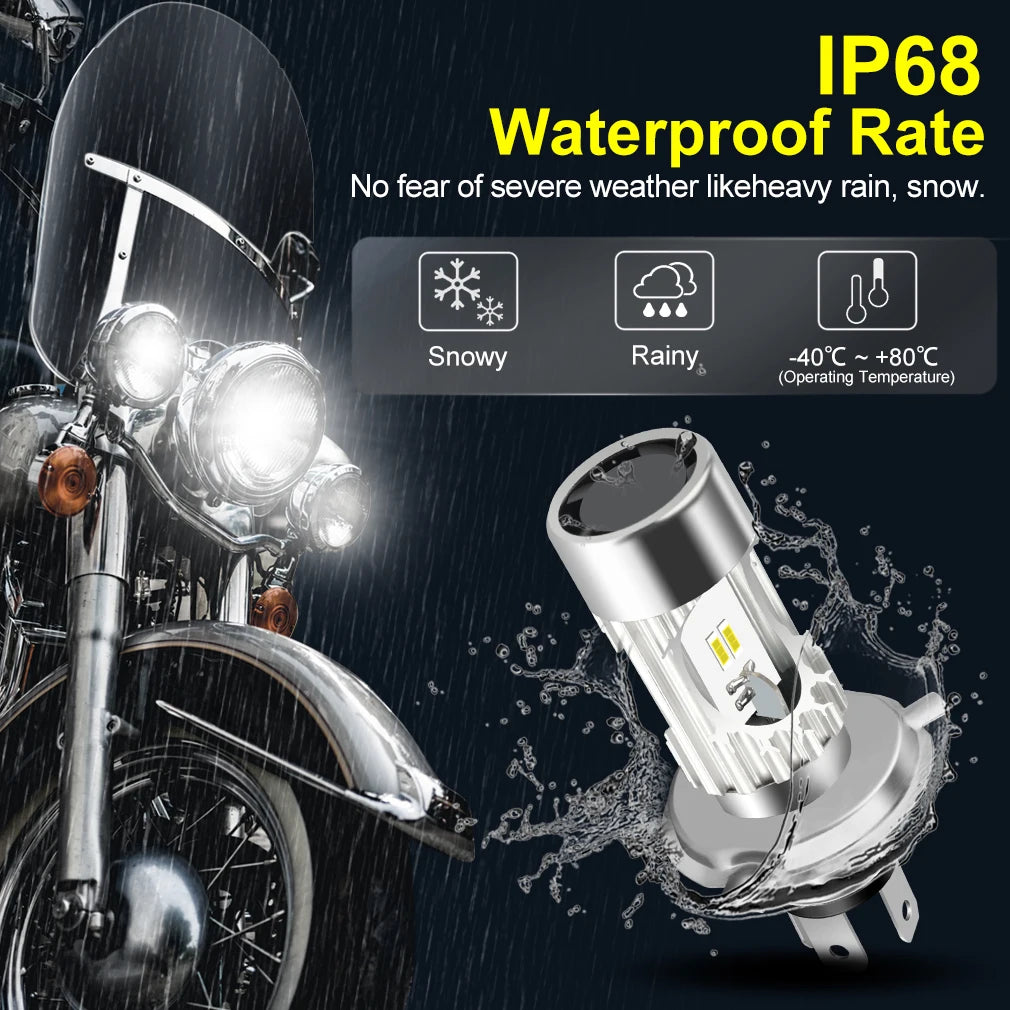 H4 Motorcycle Led Light Canbus BA20D H4 LED Headlight Bulbs Hi Lo beam Moto Headlight Lamp