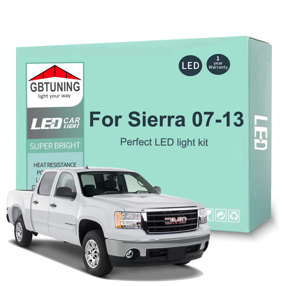 16-Piece LED Interior Light Kit for GMC Sierra - Canbus Error-Free Bulbs | AUTOKITSHOP