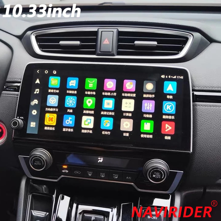 10.33" Screen Android For Honda CRV CR-V Breeze 2017 2018 2019 2020 2021 2022 Car Radio Mu