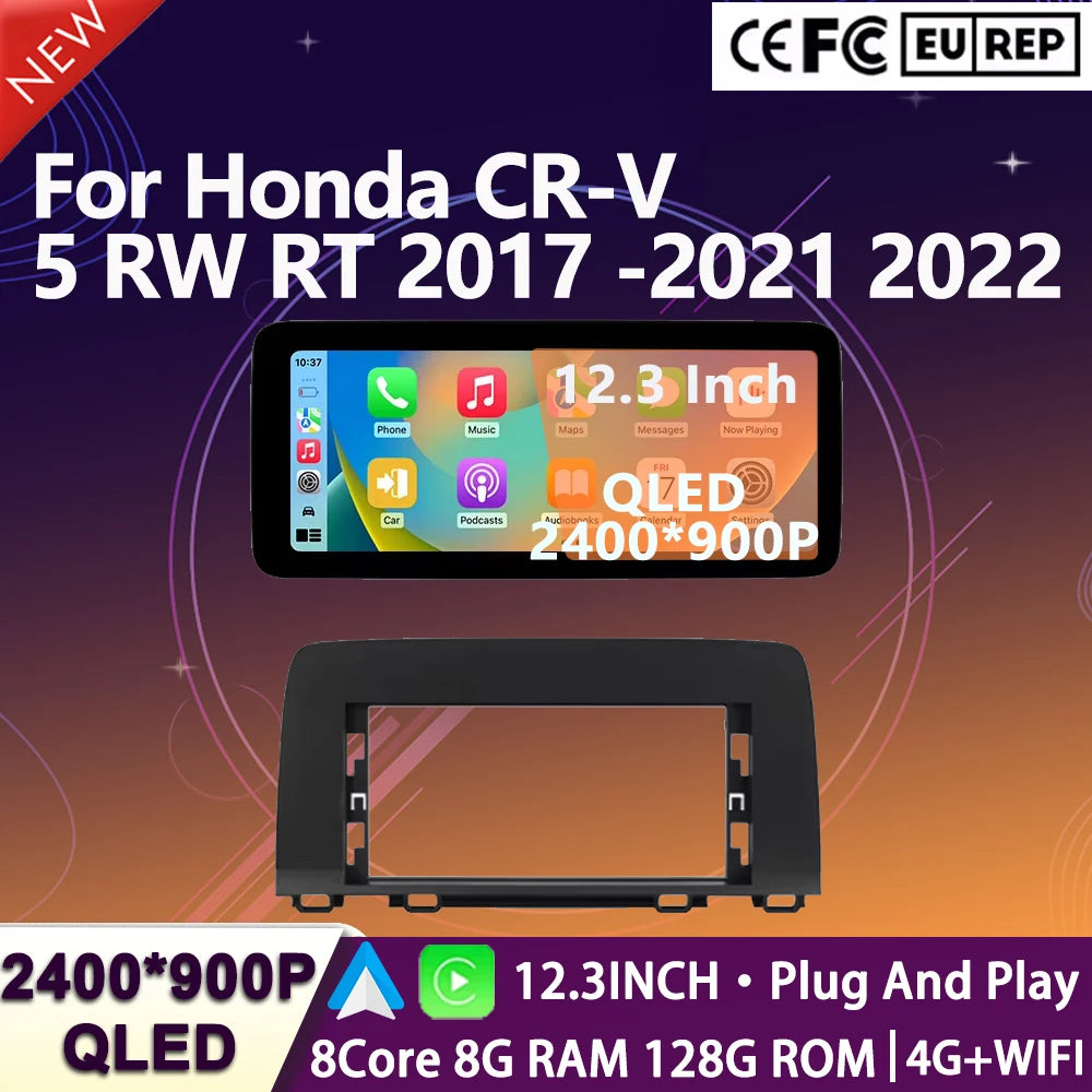 12.3" For Honda CR-V 5 RW RT 2017 2018 2019 2020-2022 Car Radio Multimedia Video Player Na | AUTOKITSHOP