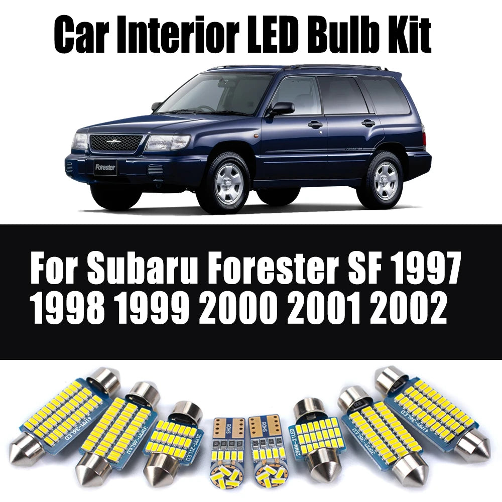 8-Piece LED Interior Light Kit for Subaru Forester SF - Canbus Error-Free Bulbs | AUTOKITSHOP