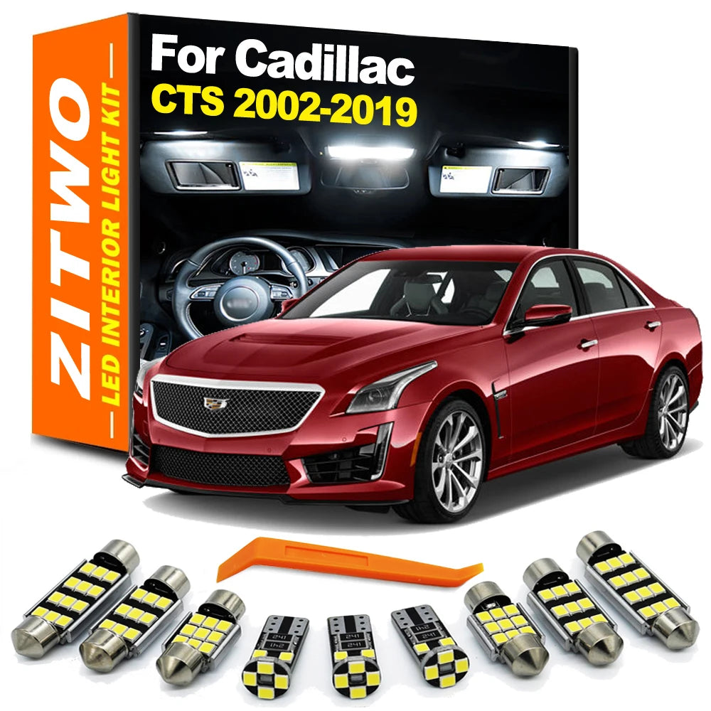 ZITWO Full LED Interior Dome Map Light Kit For Cadillac CTS Sedan Wagon Coupe 2002- 2015 2016 2017 2018 2019 Door Courtesy Bulb