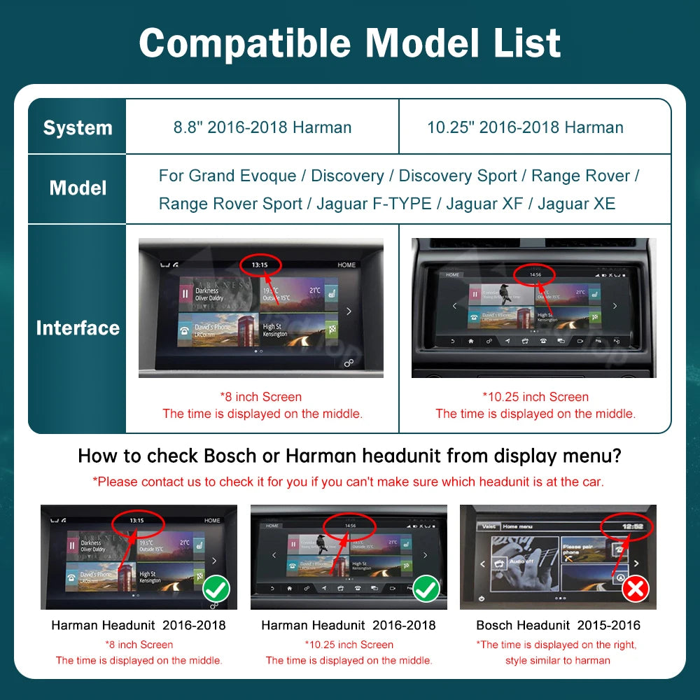 RoadTop Wireless Carplay Android Auto Mirror Link AirPlay Ai Box For Land Rover Jaguar Ran