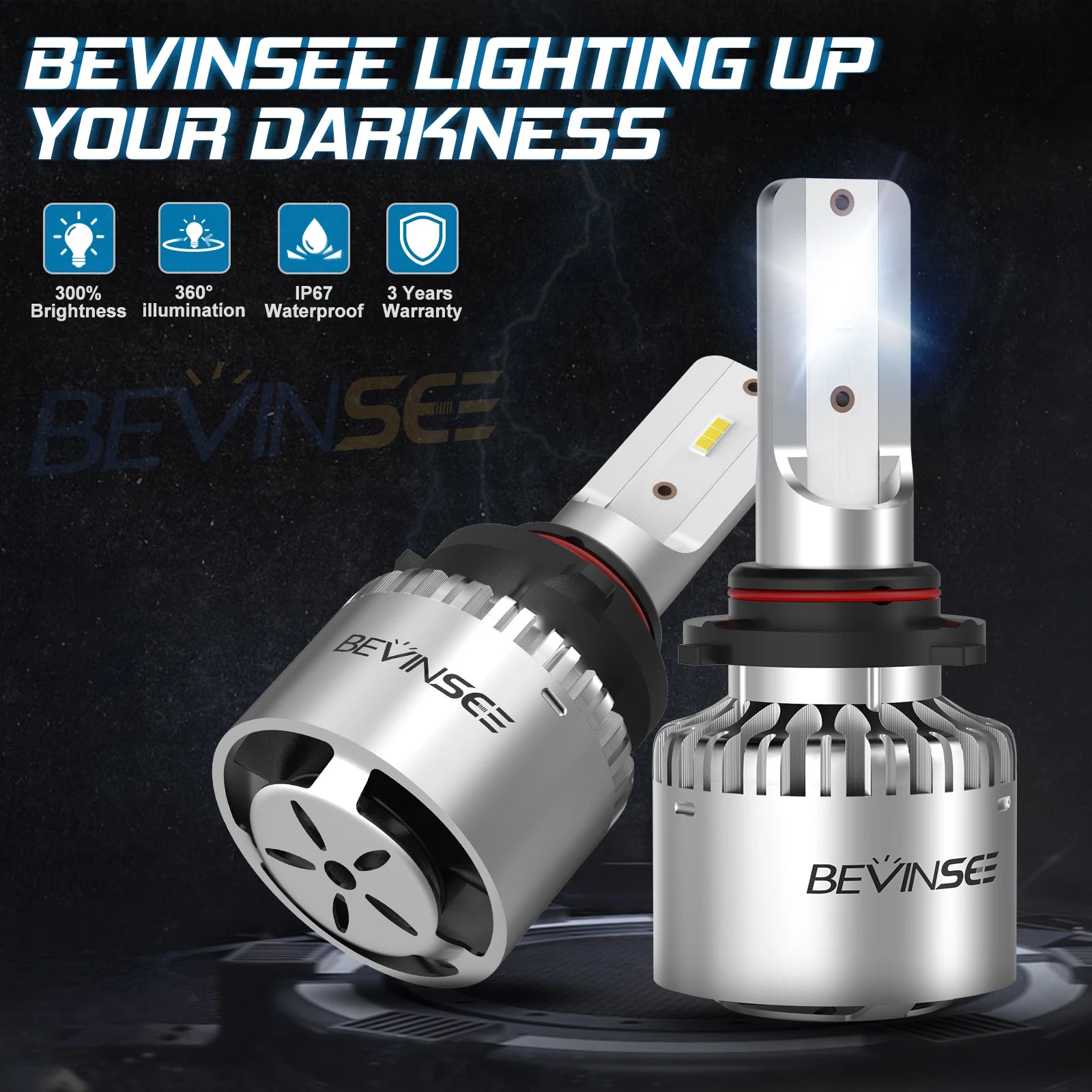 BEVINSEE 9006 HB4 LED Fog Light Bulbs 60W 6000K for VW for Golf Mk6 for Tiguan for Passat