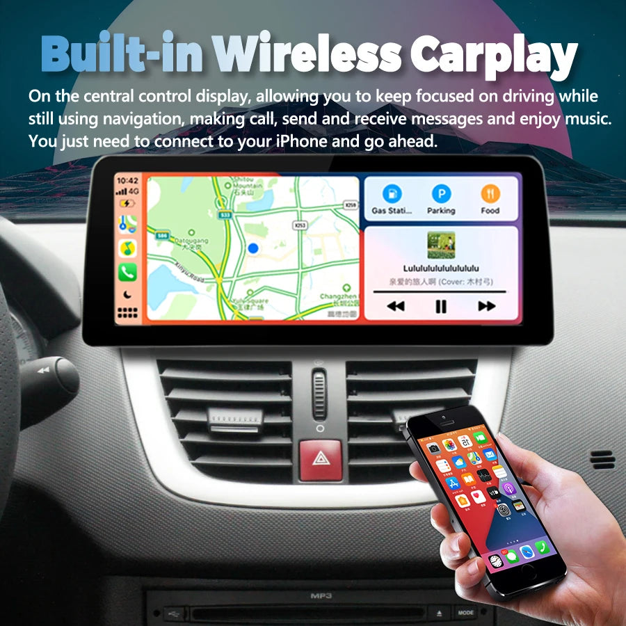 12.3inch Radio Android 14 For Peugeot 207 CC 207CC 2006 2007 2008 2015 Car Video Player St | AUTOKITSHOP
