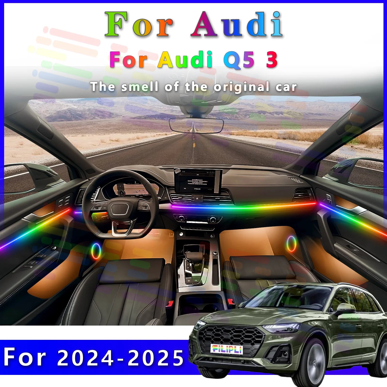 RGB - Ambient Light - for Audi Q5 2024-2025 - App Control - Car Interior Lighting | AUTOKITSHOP