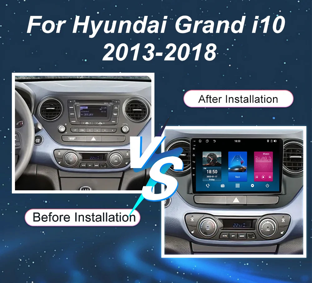 Android Car Multimidia Player For Hyundai Grand i10 2013-2018 Auto Radio GPS Navigation 4G