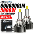 5800W H7 H11 H4 LED Headlights Canbus H1 9005 9006 HB3 HB4 9012 HIR2 H8 H9 6000K Turbo 800