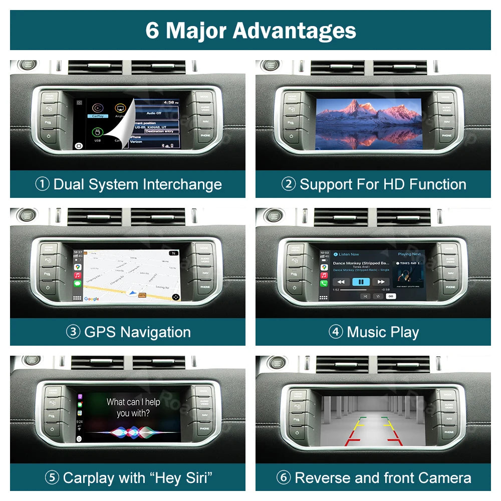 RoadTop Wireless Carplay Android Auto Mirror Link AirPlay Ai Box For Land Rover Jaguar Ran