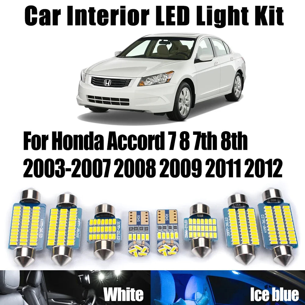 15-Piece LED Interior Light Kit for Honda Accord 7 8 7th 8th 2003- 2008 - Canbus Dome Map Door Trunk Bulbs | AUTOKITSHOP