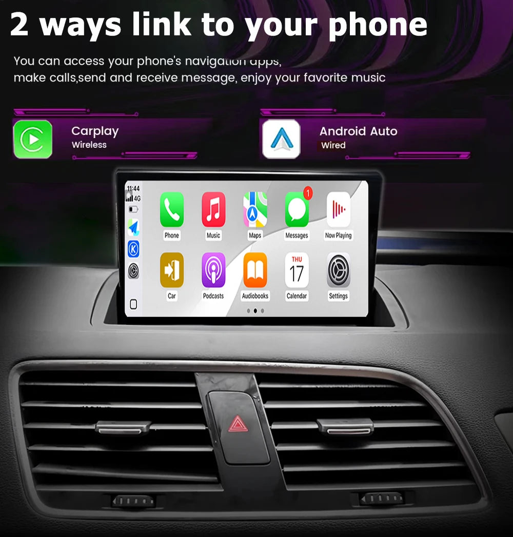RHD For Audi Q5 2009-2017 Touch Screen Carplay Car Multimedia Android 16 Player WIFI Music