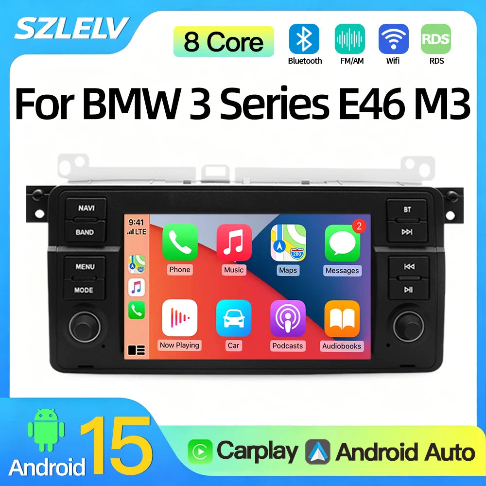 SZLELV For BMW 3 Series E46 M3 Rover 75 Coupe CarPlay Car Radio Multimedia Video Player Na