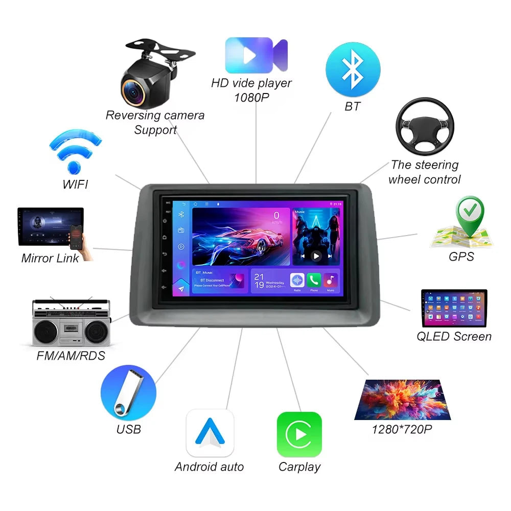 Android 16 For Fiat Panda 2003 2004 2005 2006 2007 2008-2012 Wireless Carplay Car Radio Mu | AUTOKITSHOP