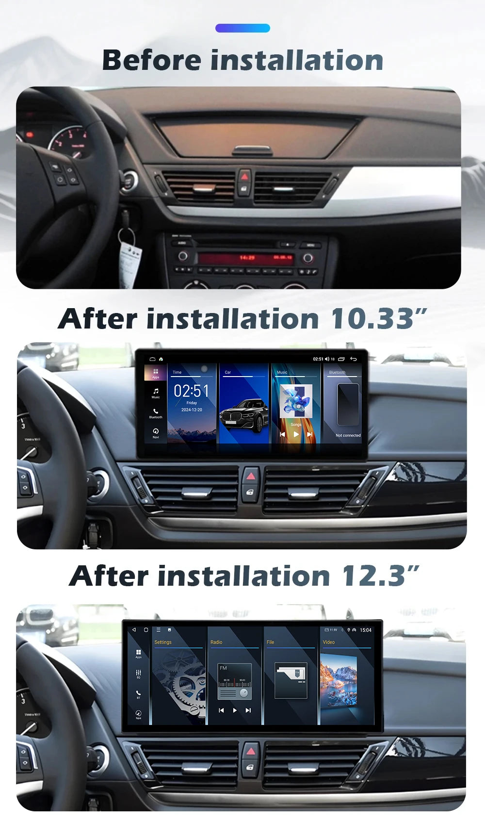 For BMW X1 E84 2010-2015 CIC System Without Original Screen Android 16 Car Multimedia Radi