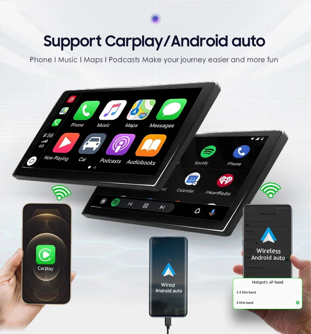 2 Din Carplay Android Auto Universal Car Radio Multimedia Player For Nissan Hyundai Kia To