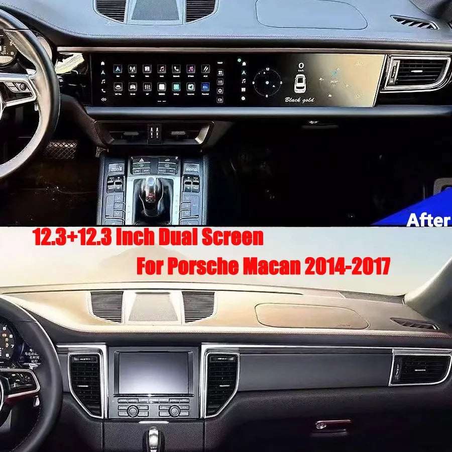 12.3+12.3 Inch Dual Screen Android Stereo Radio For Porsche Macan 2014-2017 Auto Carplay M | AUTOKITSHOP