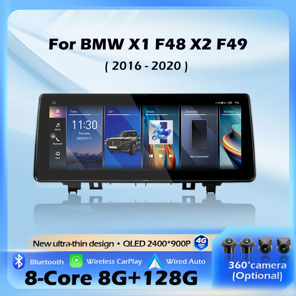 Android 16 System Wireless Carplay For BMW X1 F48 X2 F49 2016-2020 NBT EVO Car Radio Multi