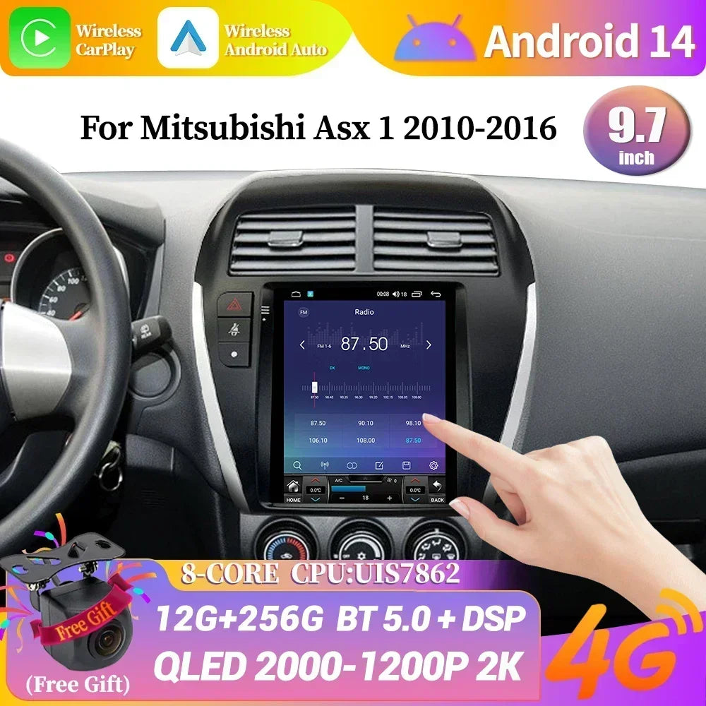9.7inch Car Radio Android 14 Multimedia Video Player For Mitsubishi Asx 1 2010-2016 Naviga