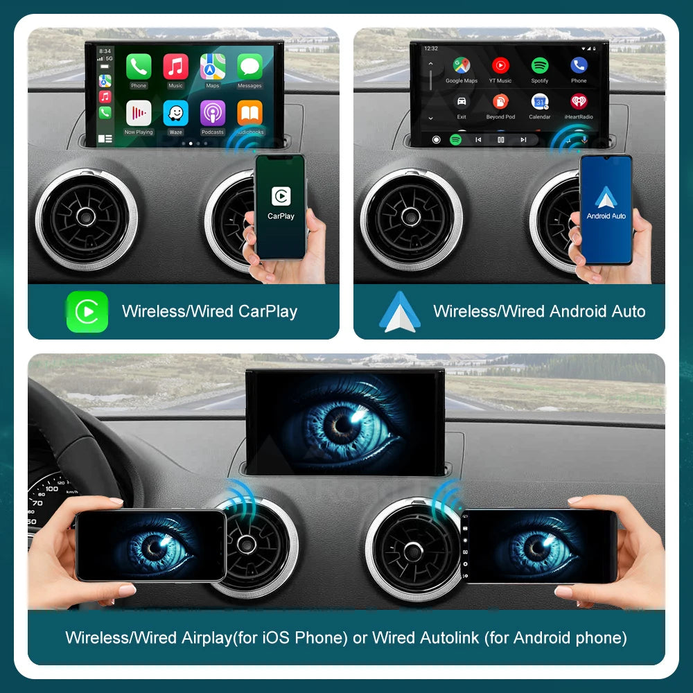 RoadTop Linux Modul Wireless CarPlay Android Auto Interface for Audi A3 Q2 2013-2018 MIB M
