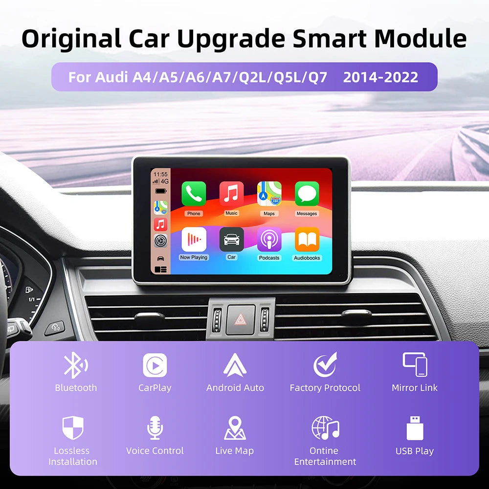 Wireless CarPlay For Audi A3/A4/A5/A6/A7/Q2L/Q5L/Q7 2014-2018 MIB MMI 3G Android Auto Mirr | AUTOKITSHOP