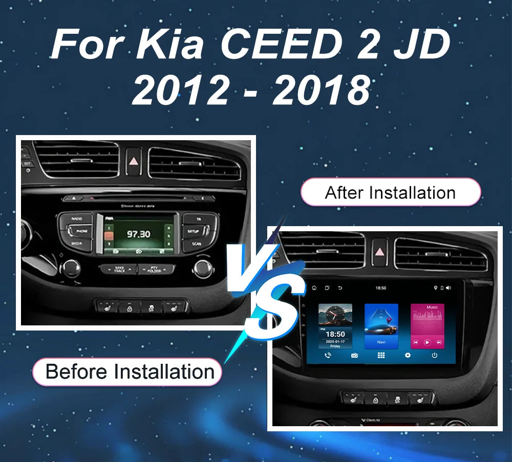 Car DVD Android 15 GPS Navigation For Kia CEED 2 JD 2012-2018 Auto Radio Stereo Multimidia
