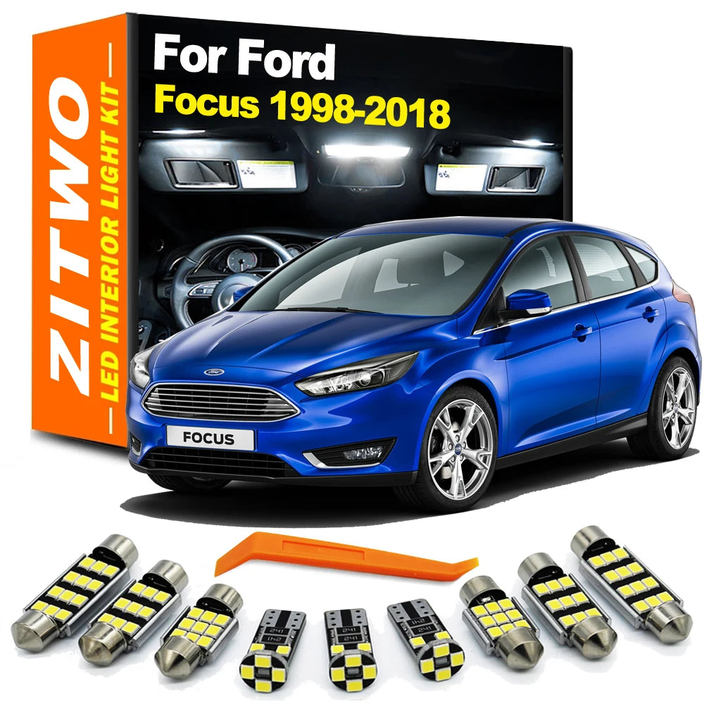Car LED Bulb Accessories For Ford Focus MK1 MK2 MK3 1 2 3 1998- 2015 2016 2017 2018 Interior LED Lamp Dome Map Reading Light Kit