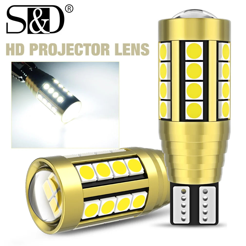 Canbus T15 W16W LED Lamp Light 2000LM 28SMD 3030 912 921 Bulb With Lens Car Backup Reverse