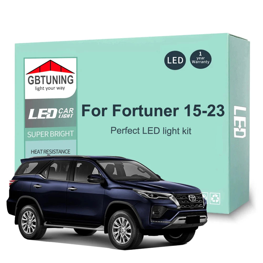 8-Piece LED Interior Light Kit for Toyota Fortuner MK2 II N15 N16 - Canbus Error-Free Bulbs | AUTOKITSHOP