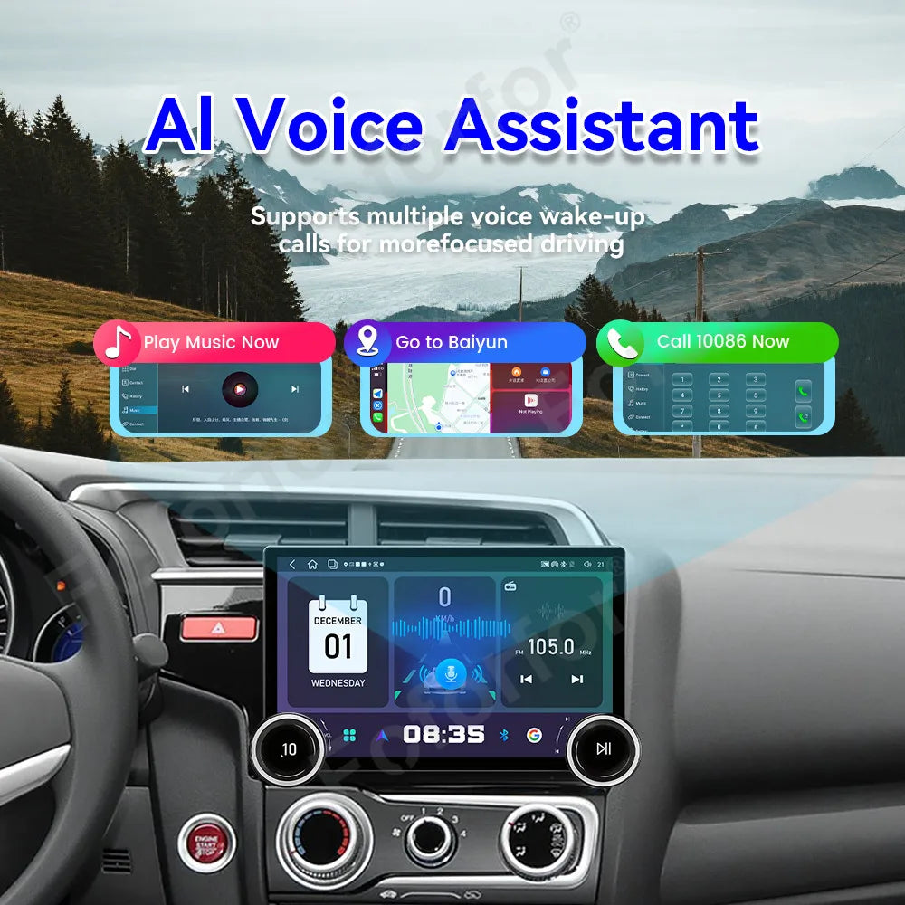 Android 15 Smart Car Stereo 11.5 Inch HD Touch Screen Wireless CarPlay GPS Multimedia Navi
