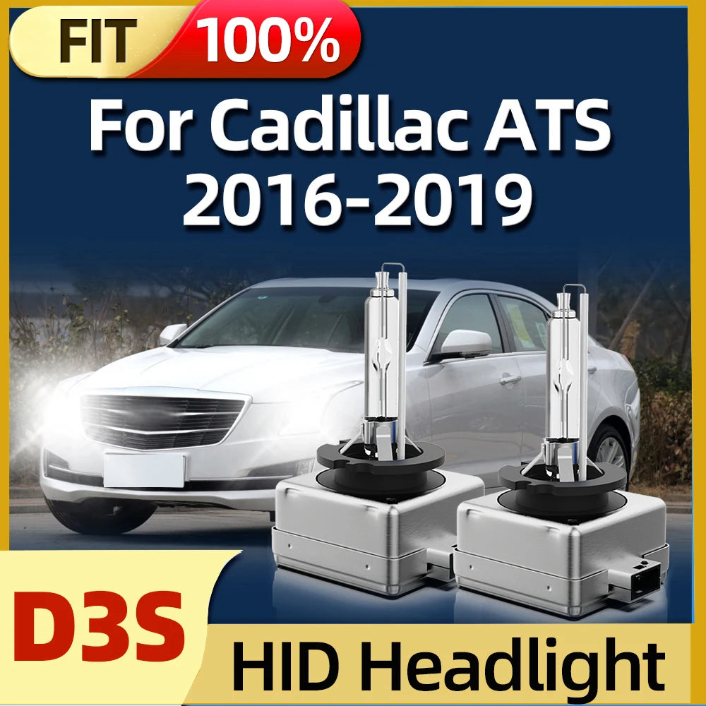 Roadsun 2pcs D3S HID Bulbs Xenon Headlight Headlamp Car Light 6000K White Fit for Cadillac