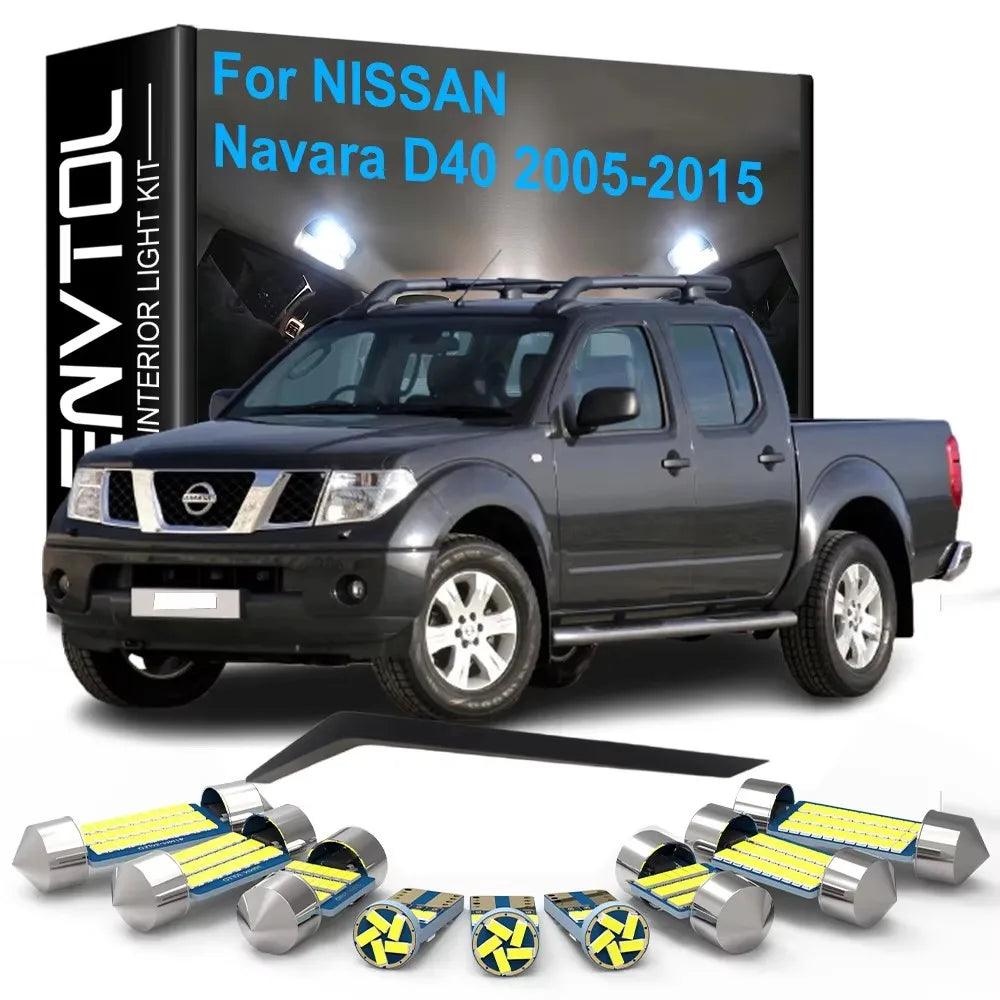 9-Piece LED Interior Light Kit for Nissan Navara D40 - Canbus Error-Free Bulbs | AUTOKITSHOP