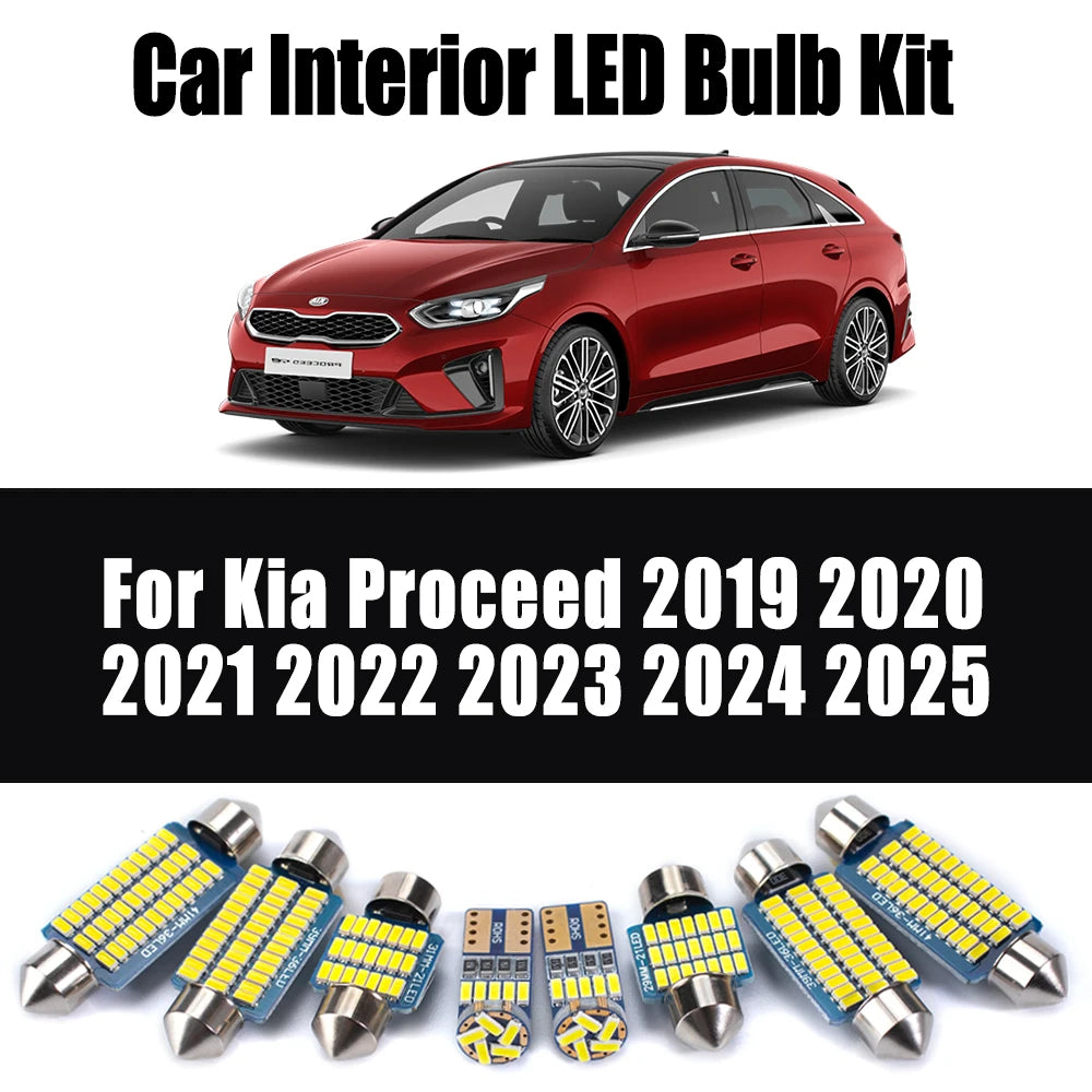 12-Piece LED Interior Light Kit for Kia Proceed 2019- 2022 - Canbus Dome Map Door Trunk Bulbs | AUTOKITSHOP