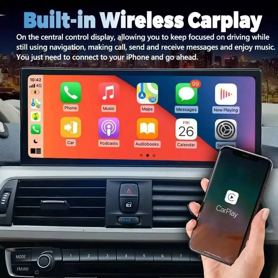12.3" Android 14 Auto Wireless Carplay For BMW F30 F31 F34 F32 F33 F36 2013-2017 NBT GPS V | AUTOKITSHOP