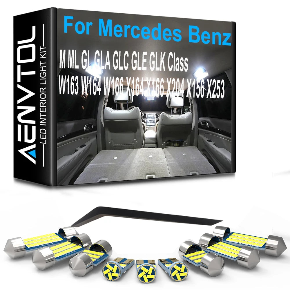 LED Interior Light Kit for Mercedes W163 X156 W164 - Canbus Error-Free Interior Bulbs