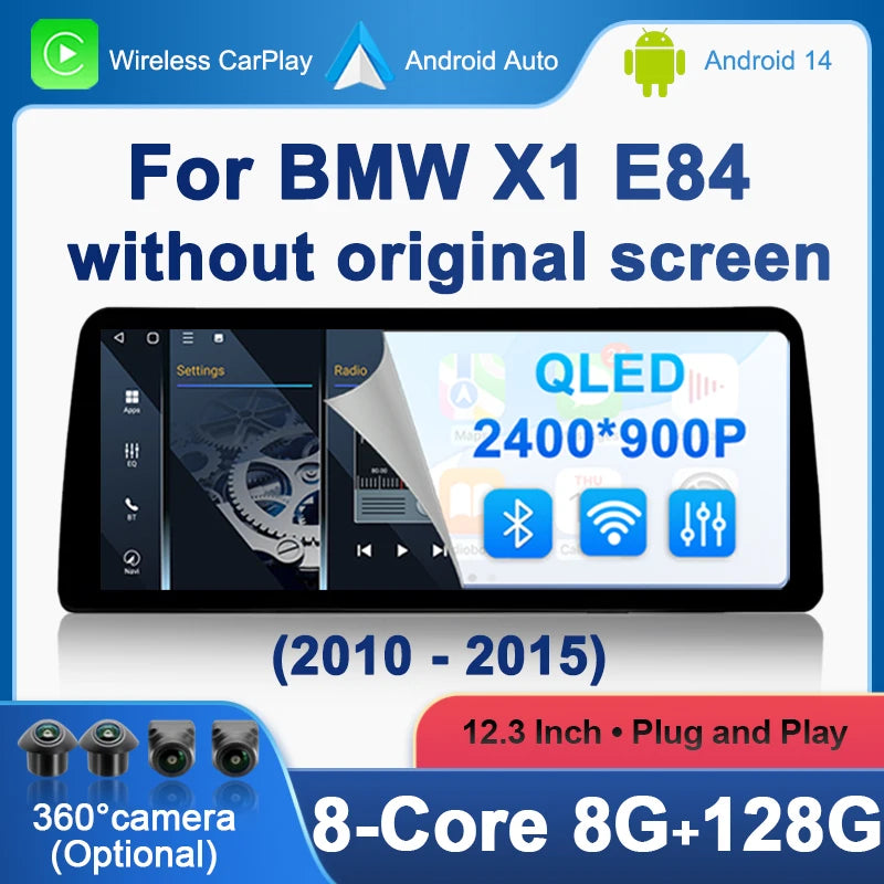 12.3"Carplay Android 14 Auto Car radio For BMW X1 E84 2010-2015 Car Radio multimedia car i