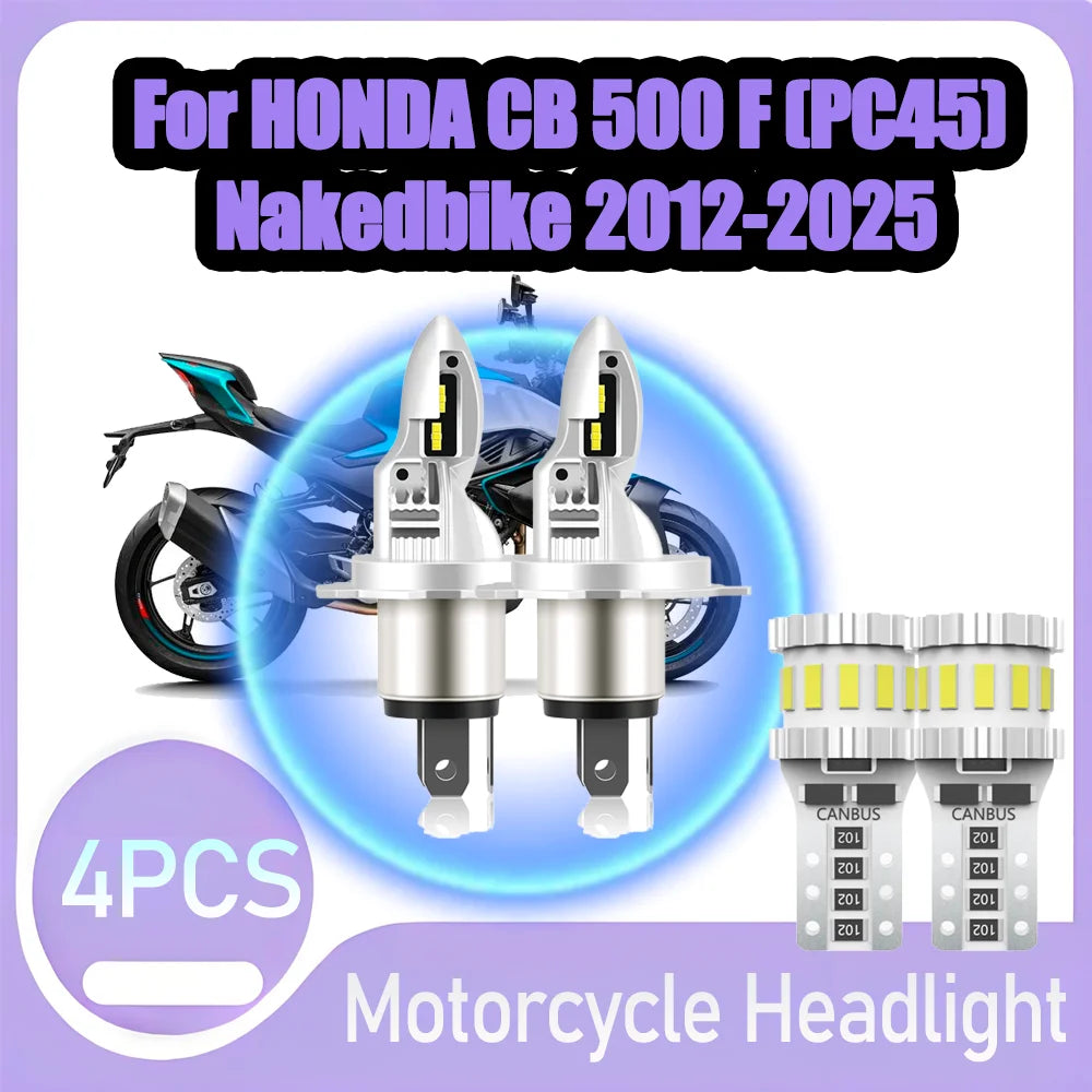 Motorcycle HeadLamp High Low Beam H4 LED Headlight Free License Plate Light For HONDA CB 5