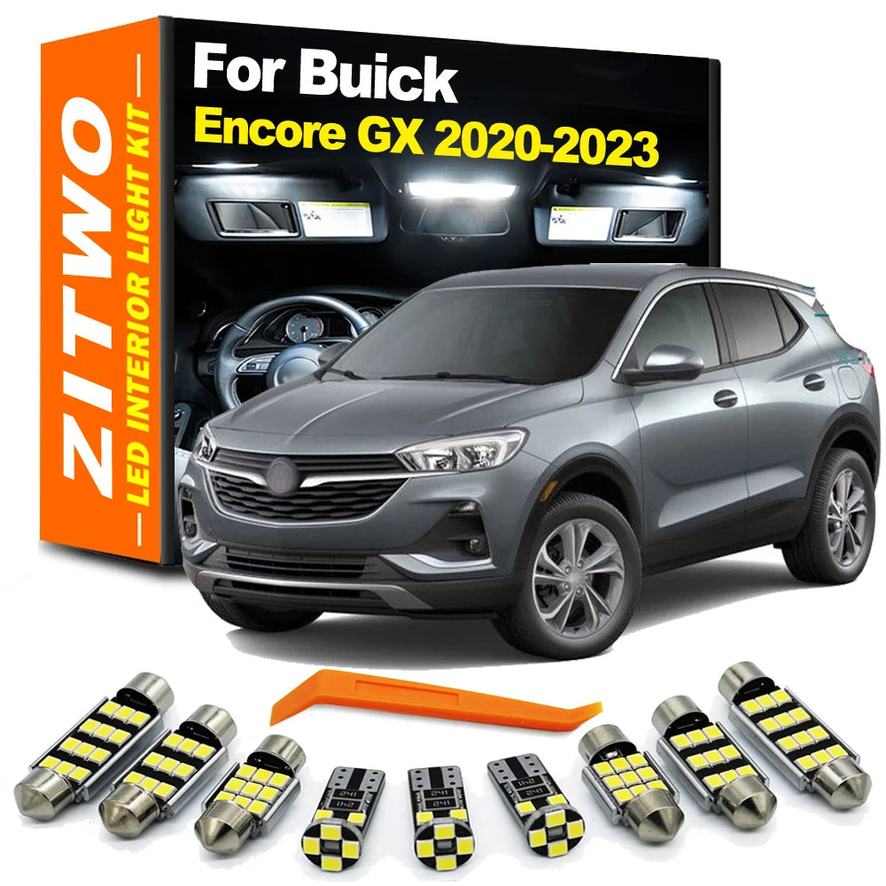 ZITWO 9Pcs Car LED Interior Light Bulb Kit For Buick Encore GX 2020 2021 2022 2023 2024 Dome Map - Canbus LED Car Light