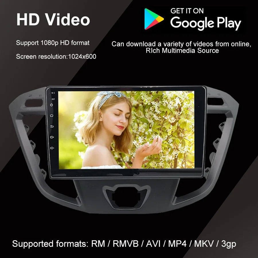 Car Radio For Ford Transit 2013-2016 AI Voice Android 14 2din Stereo Multimedia Video Play