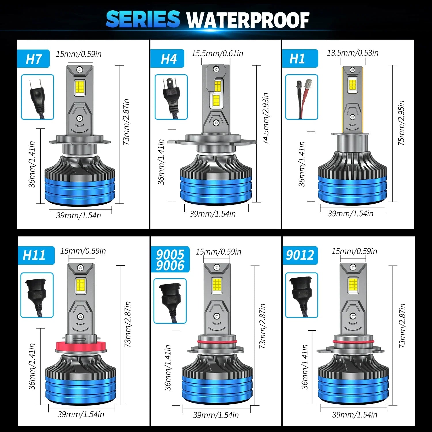 ACTVTCA 1800W 3000000LM H7 Led Headlight Canbus Headlamp H1 H4 H11 H8 H9 9005 9006 9012 HB