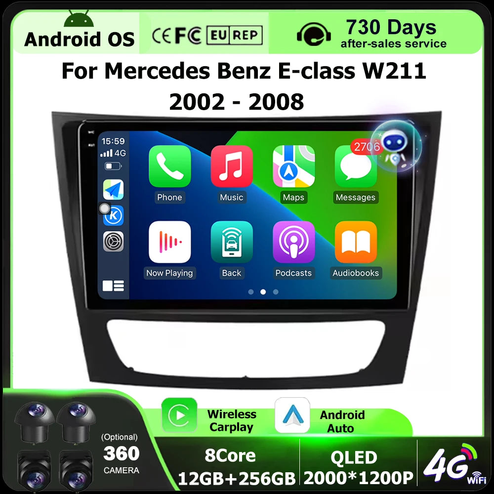 Car Radio Multimedia Video Player GPS Navigation Tools For Mercedes Benz E-class W211 2002