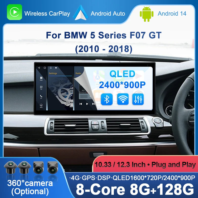 Right Hand Drive For BMW 5 Series F07 GT 2010 - 2018 CIC NBT Car Multimedia Radio Player A