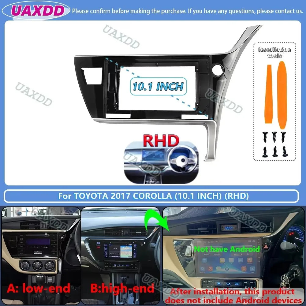 For 2017-2019 Toyota Corolla Levin 10.1INCH Car Android frame panel fascia cable video har