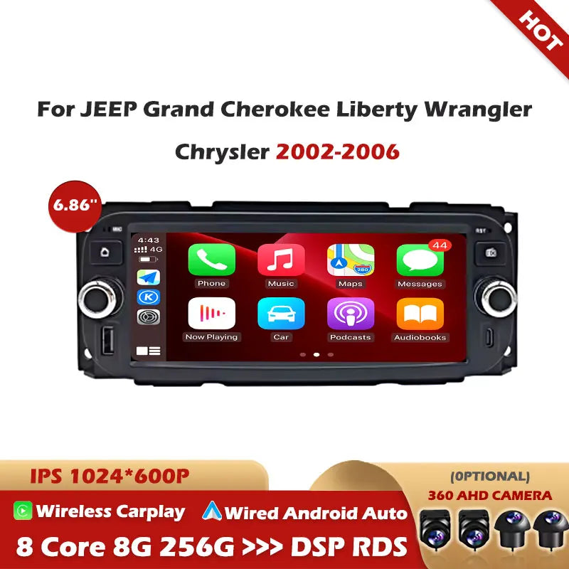 7 '' Android For JEEP Grand Cherokee Liberty Wrangler Chrysler 2002-2006 Car Screen Multim