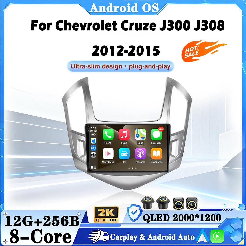Android 16 Car Radio For Chevrolet Cruze J300 J308 2012-2015 Wireless Player Carplay Auto